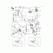 Схема узла: Топливный бак(1/3)(zx600-e6) для Kawasaki ZX600 Ninja ZX-6