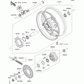 Схема вузла: Ступиця заднього колеса для Kawasaki ZX636 Ninja ZX-6R ABS
