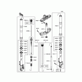 Схема вузла: Вилка передньої осі для Kawasaki KLE650 Versys 650 ABS