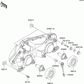 Схема узла: Headlight(s) для Kawasaki ZX900 Ninja ZX-9R