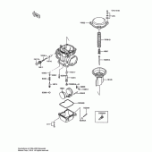 Схема вузла: Комплектуючі карбюратора для Kawasaki ZX600 Ninja 600R