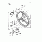 Схема узла: Ступица переднего колеса для Kawasaki ZX400 Z400FII