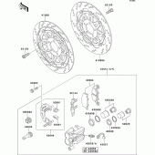 Схема вузла: Переднє гальмо для Kawasaki ZG1000 1000GTR
