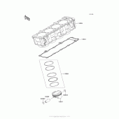 Схема узла: Цилиндр & Поршень для Kawasaki ZX1000 Ninja 1000 ABS