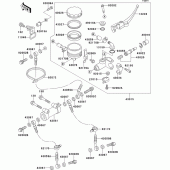 Схема вузла: Передній гальмівний циліндр Kawasaki ZX750 ZXR750R