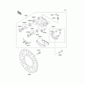 Схема узла: Передний тормоз для Kawasaki EX500 GPZ500S