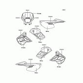 Схема вузла: Наклейки (Помаранчевий KL110-A2) для Kawasaki KL110 KSR
