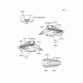 Схема вузла: Наклейки (Синій M7F) для Kawasaki KLX250 D-Tracker