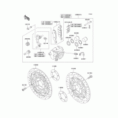 Схема вузла: Переднє гальмо для Kawasaki ZR750 Z750S