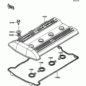 Схема узла: Клапанная крышка для Kawasaki ZX900 GPZ900R