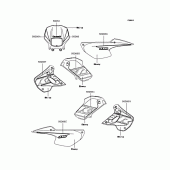 Схема вузла: Наклейки (Білий KL110-A2) для Kawasaki KL110 KSR