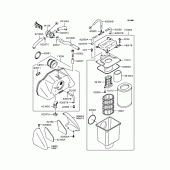 Схема узла: Воздушный фильтр (ZR1100-A8/A9) для Kawasaki ZR1100 Zephyr 1100