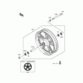 Схема вузла: Переднє колесо для Kawasaki EN650 Vulcan S ABS