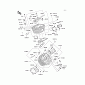 Схема вузла: Головка циліндра для Kawasaki VN800 Vulcan 800 Classic