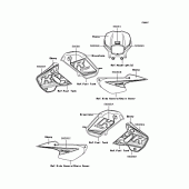 Схема вузла: Наклейки (Ебоні A8F) для Kawasaki KL110 KSR