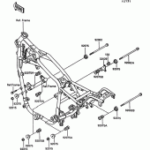 Схема вузла: Кріплення двигуна для Kawasaki VN750 VN750 Twin