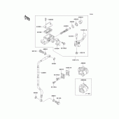 Схема узла: Передний тормозной цилиндр для Kawasaki KX65
