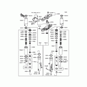 Схема вузла: Вилка передньої осі для Kawasaki VN1700 Vulcan 1700 Nomad ABS