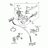Схема узла: Передний тормозной цилиндр для Kawasaki VN1500 VN-15