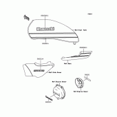 Схема вузла: Наклейки (Червоний C11) для Kawasaki ZR750 Zephyr