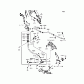 Схема вузла: Задній гальмівний циліндр Kawasaki EN650 Vulcan S SE