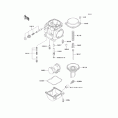 Схема вузла: Комплектуючі карбюратора для Kawasaki EJ650 W650