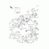 Схема узла: Задние боковые обтекатели & Защита цепи для Kawasaki VN900 Vulcan 900 Classic LT