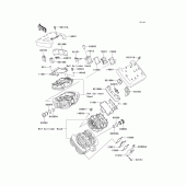 Схема вузла: Клапанна кришка для Kawasaki VN1500 VN1500 Mean Streak