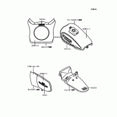 Схема узла: Наклейки (EL250-A3; エボニ-) для Kawasaki EL250 Eliminator 250SE