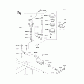 Схема вузла: Задній гальмівний циліндр Kawasaki ZR750 Z750S