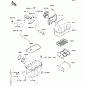 Схема узла: Воздушный фильтр для Kawasaki KLE500