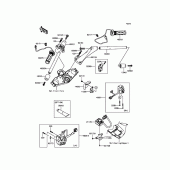 Схема вузла: Кермо & Пульт управління рульовий для Kawasaki ZG1400 1400GTR ABS