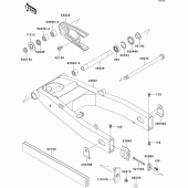 Схема вузла: Задній важіль (маятник) для Kawasaki ZX600 ZZ-R600