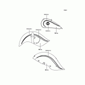 Схема вузла: Наклейки (білий; VN400-D2) для Kawasaki VN400 Vulcan Drifter