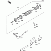 Схема вузла: Change drum/shift fork для Kawasaki VN750 VN750 Twin