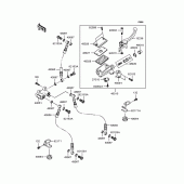 Схема узла: Передний тормозной цилиндр для Kawasaki ZR1100 Zephyr 1100