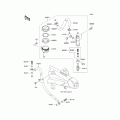 Схема вузла: Задній гальмівний циліндр Kawasaki ZR1200 ZRX1200 DAEG
