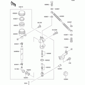 Схема вузла: Задній гальмівний циліндр Kawasaki EX500 EX500