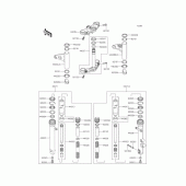 Схема вузла: Вилка передньої осі (LEF) для Kawasaki BJ250 Estrella