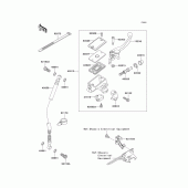 Схема узла: Передний тормозной цилиндр для Kawasaki EX500 Ninja 500R