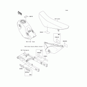 Схема вузла: Інформаційні наклейки (daf-dcf) для Kawasaki KLX125 D-Tracker