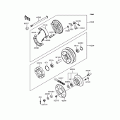 Схема вузла: Заднє колесо & Привідний ланцюг для Kawasaki BJ250 Estrella Custom