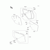 Схема вузла: Задні бічні обтічники & Захист ланцюга для Kawasaki KLX650 KLX650