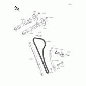 Схема вузла: Розподвал & Ланцюг ГРМ & Натягувач для Kawasaki EX400 Ninja 400R