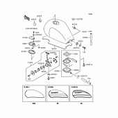 Схема вузла: Паливний бак для Kawasaki ZR1100 Zephyr 1100RS