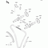 Схема вузла: Розподільний вал & Ланцюг ГРМ & Натягувач для Kawasaki KLE500