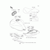 Схема вузла: Інформаційні наклейки для Kawasaki ZR750 Z750S
