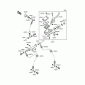 Схема вузла: Передній гальмівний циліндр Kawasaki ZR400 Zephyr X