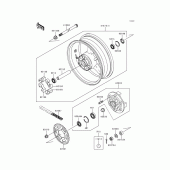 Схема вузла: Ступиця заднього колеса для Kawasaki ZX600 Ninja ZX-6R