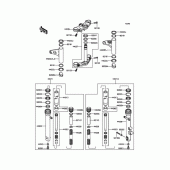 Схема узла: Передняя вилка(LEF/LFF) для Kawasaki BJ250